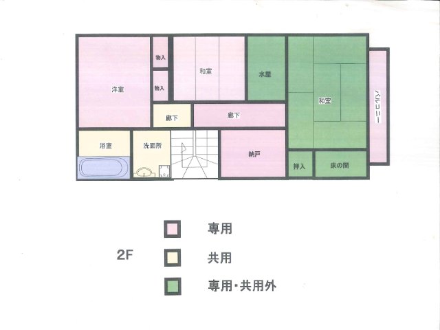 用途を選べる３つの部屋。洋間・納戸共に施錠、エアコン設置。